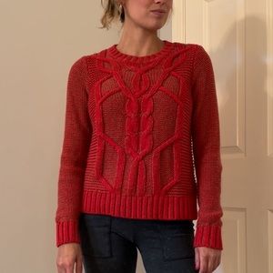 Abercrombie & Fitch Red Cable Knit Sweater!!